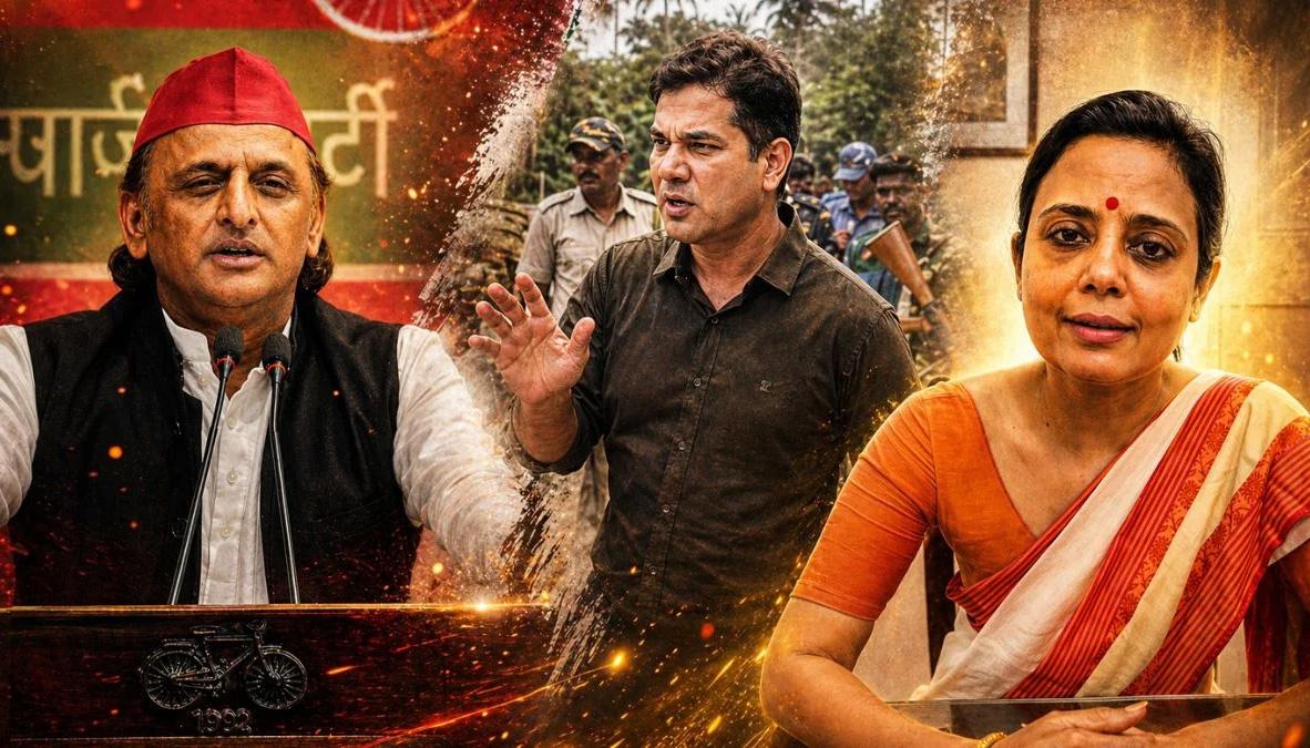 IPS के वीडियो पर सियासी संग्राम: अखिलेश ने योगी सरकार को घेरा, महुआ मोइत्रा का 'फेयर एंड लवली बबुआ' तंज